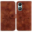 For Honor X5 Plus / Play 40C Lily Embossed Leather Phone Case(Brown) - 1