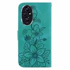 For Honor 200 5G Lily Embossed Leather Phone Case(Green) - 3