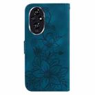 For Honor 200 5G Lily Embossed Leather Phone Case(Dark Blue) - 3