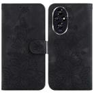 For Honor 200 5G Lily Embossed Leather Phone Case(Black) - 1