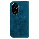 For Honor 200 Pro 5G Lily Embossed Leather Phone Case(Dark Blue) - 3