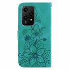 For Honor 200 Lite Global Lily Embossed Leather Phone Case(Green) - 3