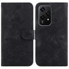 For Honor 200 Lite Global Lily Embossed Leather Phone Case(Black) - 1