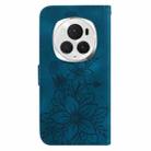 For Honor Magic6 Pro Lily Embossed Leather Phone Case(Dark Blue) - 3