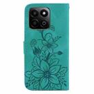 For Honor Play 60 Plus Lily Embossed Leather Phone Case(Green) - 3