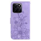 For Honor Play 60 Plus Lily Embossed Leather Phone Case(Purple) - 3