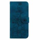 For Honor X6b Lily Embossed Leather Phone Case(Dark Blue) - 3