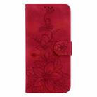 For Honor X6b Lily Embossed Leather Phone Case(Red) - 3