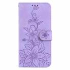 For Honor X60i Lily Embossed Leather Phone Case(Purple) - 3