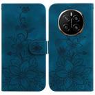 For Honor Magic7 Lily Embossed Leather Phone Case(Dark Blue) - 1