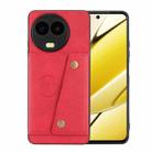 For Realme 11 5G Global Double Buckle Card Slots Magnetic Phone Case(Red) - 1