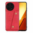 For Realme 11 4G Global Double Buckle Card Slots Magnetic Phone Case(Red) - 1