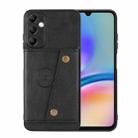 For Samsung Galaxy A15 4G Double Buckle Card Slots Magnetic Phone Case(Black) - 1