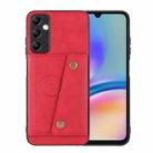 For Samsung Galaxy A15 4G Double Buckle Card Slots Magnetic Phone Case(Red) - 1