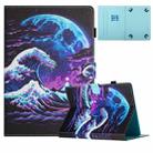 For 7 inch Universal Colored Drawing Stitching Leather Tablet Case(Sea Wave) - 1