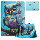 For 7 inch Universal Colored Drawing Stitching Leather Tablet Case(Owl) - 1