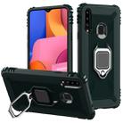 For Samsung Galaxy A70e Carbon Fiber Protective Case with 360 Degree Rotating Ring Holder(Green) - 1