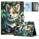 For Amazon Kindle Fire 7 2022 Colored Drawing Stitching Leather Tablet Smart Case(Corgi) - 1