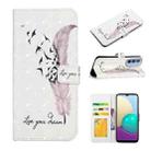 For Motorola Moto G31 / G41 Oil Embossed 3D Drawing Leather Phone Case(Feather) - 1