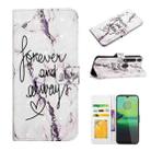 For Motorola Moto G8 Play Oil Embossed 3D Drawing Leather Phone Case(Words Marble) - 1