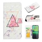 For Motorola Moto G8 Play Oil Embossed 3D Drawing Leather Phone Case(Triangular Marble) - 1