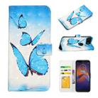 For Motorola Moto E6 Play Oil Embossed 3D Drawing Leather Phone Case(3 Butterflies) - 1