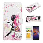 For Motorola Moto E6 Play Oil Embossed 3D Drawing Leather Phone Case(Flower Fairy) - 1