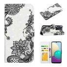 For Motorola Moto E13 Oil Embossed 3D Drawing Leather Phone Case(Lace Flower) - 1