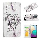 For Motorola Moto E13 Oil Embossed 3D Drawing Leather Phone Case(Words Marble) - 1