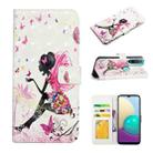 For Motorola Moto E20 / E30 / E40 Oil Embossed 3D Drawing Leather Phone Case(Flower Fairy) - 1