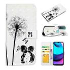 For Motorola Moto E20 / E30 / E40 Oil Embossed 3D Drawing Leather Phone Case(Couple Dandelion) - 1