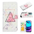 For Motorola Moto E20 / E30 / E40 Oil Embossed 3D Drawing Leather Phone Case(Triangular Marble) - 1