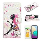 For Motorola Moto E22 Oil Embossed 3D Drawing Leather Phone Case(Flower Fairy) - 1