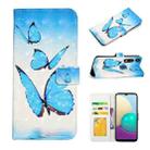 For Motorola Moto E 2020 Oil Embossed 3D Drawing Leather Phone Case(3 Butterflies) - 1