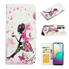 For Motorola Moto E 2020 Oil Embossed 3D Drawing Leather Phone Case(Flower Fairy) - 1