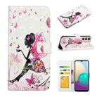 For Motorola Moto G42 Oil Embossed 3D Drawing Leather Phone Case(Flower Fairy) - 1