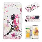 For Motorola Moto G73 Oil Embossed 3D Drawing Leather Phone Case(Flower Fairy) - 1