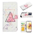 For Motorola Moto G73 Oil Embossed 3D Drawing Leather Phone Case(Triangular Marble) - 1