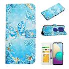 For Motorola Moto G9 Play / E7 Plus Oil Embossed 3D Drawing Leather Phone Case(Blue Butterflies) - 1