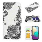 For Motorola Moto G9 Play / E7 Plus Oil Embossed 3D Drawing Leather Phone Case(Lace Flower) - 1