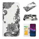 For Motorola One Action Oil Embossed 3D Drawing Leather Phone Case(Lace Flower) - 1