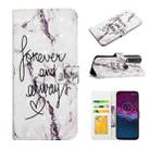 For Motorola One Action Oil Embossed 3D Drawing Leather Phone Case(Words Marble) - 1