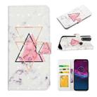 For Motorola One Action Oil Embossed 3D Drawing Leather Phone Case(Triangular Marble) - 1