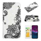 For Motorola Moto P40 Power Oil Embossed 3D Drawing Leather Phone Case(Lace Flower) - 1