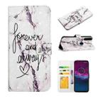 For Motorola Moto P40 Power Oil Embossed 3D Drawing Leather Phone Case(Words Marble) - 1