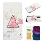 For Motorola Moto P40 Power Oil Embossed 3D Drawing Leather Phone Case(Triangular Marble) - 1