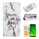 For Motorola Moto G7 Power Oil Embossed 3D Drawing Leather Phone Case(Words Marble) - 1