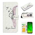 For Motorola Moto G7 Power Oil Embossed 3D Drawing Leather Phone Case(Feather) - 1