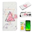 For Motorola Moto G7 Power Oil Embossed 3D Drawing Leather Phone Case(Triangular Marble) - 1