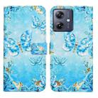 For Motorola Moto G14 4G Oil Embossed 3D Drawing Leather Phone Case(Blue Butterflies) - 1